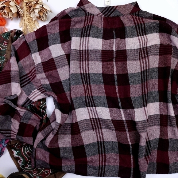 🔴 New Madewell Red Grey White Plaid Top Sz XL - Picture 8 of 8